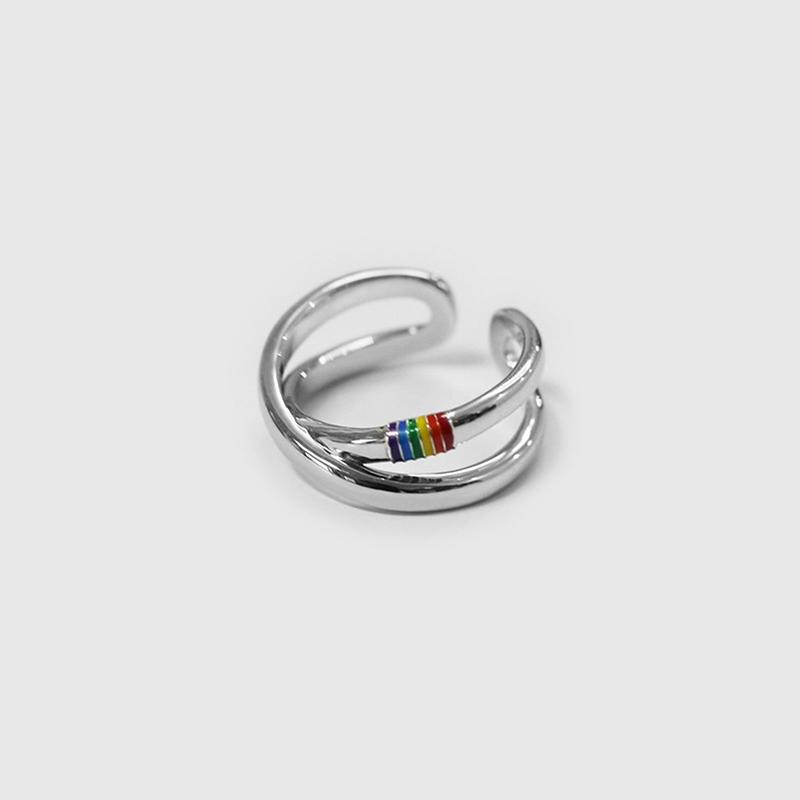 {MAX-66} Mobius Rainbow Ring Niche Design Personality Trend Color Index Finger Ring