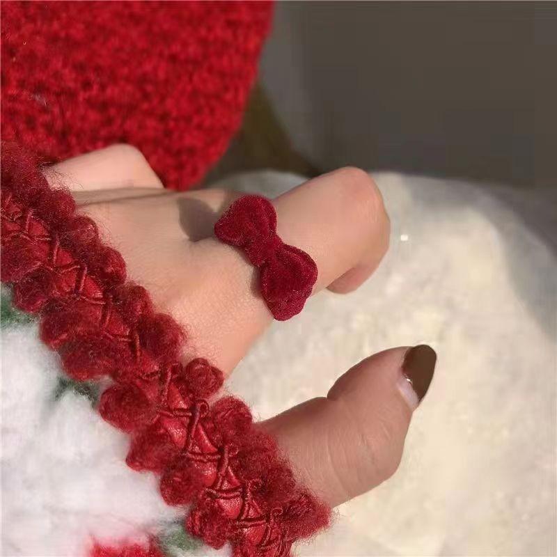 Ma Jin Caixin Retro Red Ring Collection Light Luxury Fashion Versatile Daily Stacking Open Ring