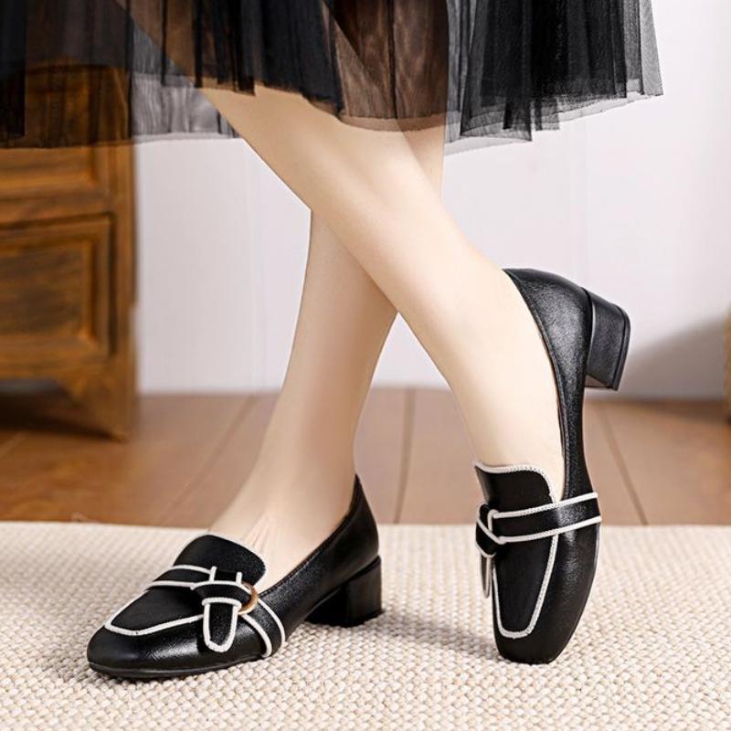 Retro With Medium Heels Square Toe Woman Pumps Spring and Autumn High Quality Quick Delivery Y2k On Promotion 39 Shoes for Women