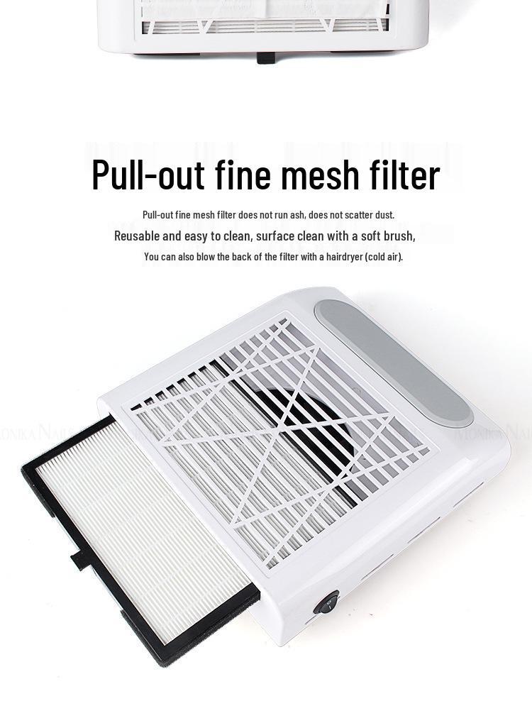 Adjustable Speed 80W Japanese Style Nail Vacuum Cleaner with Filter and Hand Pad