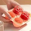 1 piece rose silicone ice cube tray mold - food-grade reusable ice cube tray, flower-shaped ice cubes, easy-to-remove design