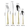 304 Stainless Steel Embossed Gold Cutlery Set