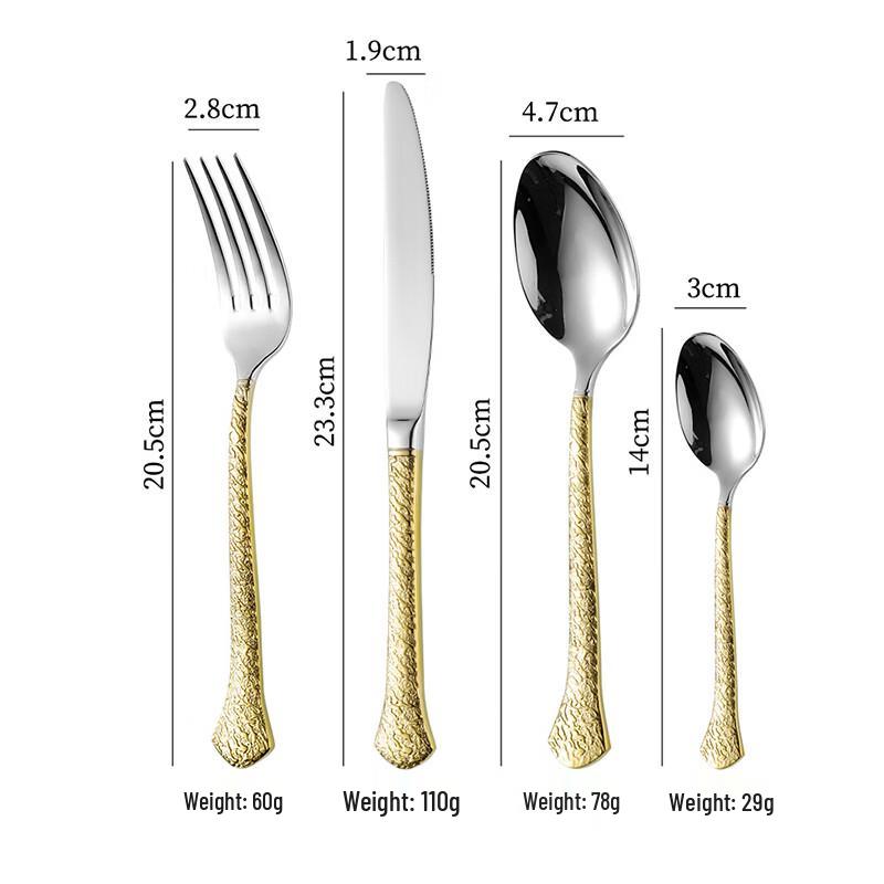 304 Stainless Steel Embossed Western Cutlery Set