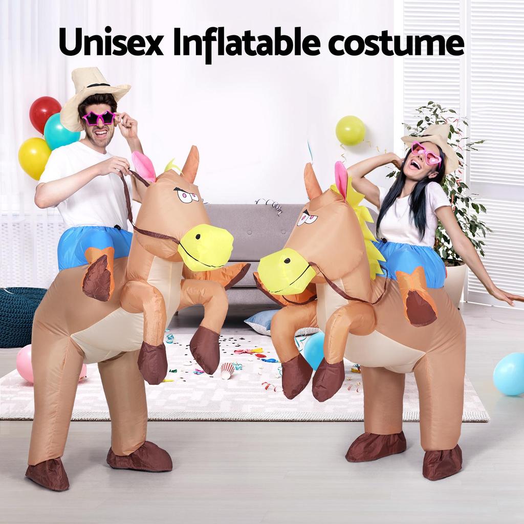 Adult Gray Horse Riding Inflatable Costume, Funny Party Inflatable Costume