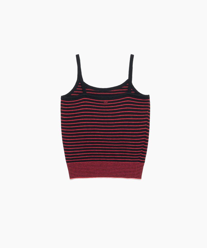 Tudument Stripe Sleeveless Knit Top Navy