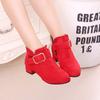 High Heels Kid Boot Girl Shoes For Children Warm Winter Autumn Red Ankle Boots Sneakers Suede 2025 3 4 5 6 7 8 9 10 11 12 Years