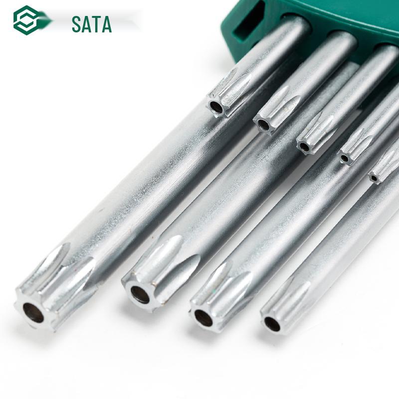 SATA Flower-shaped Extended Ball Head Torx Hex Wrench Set with Center Hole