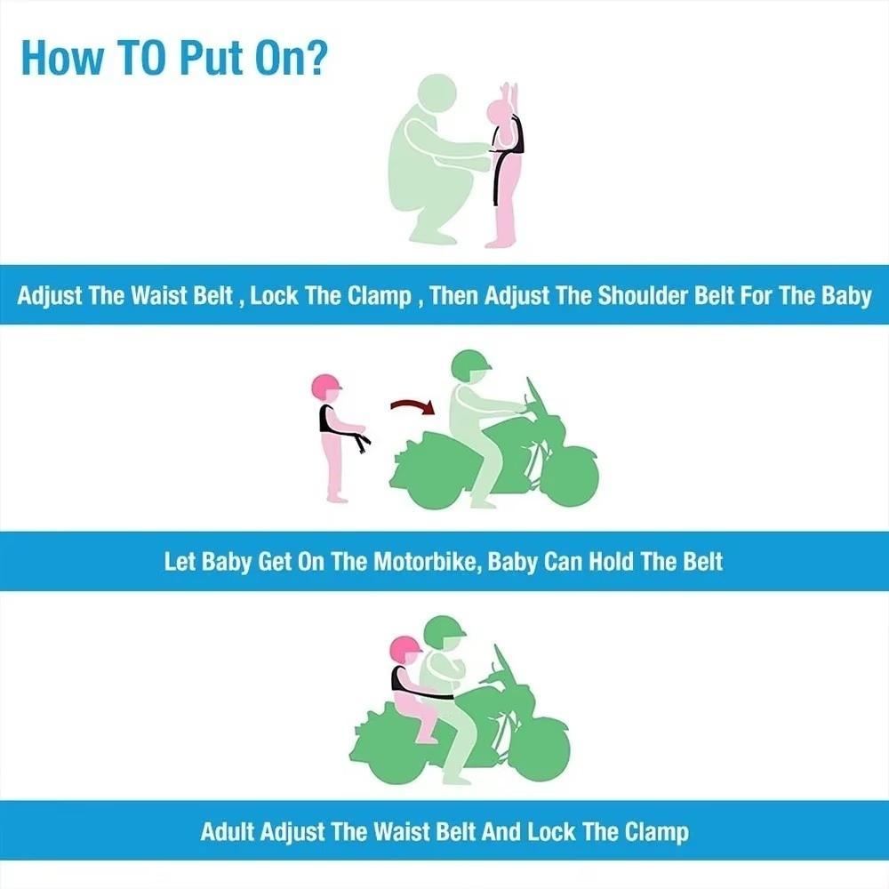 Atmungsaktiver Motorrad-Sicherheitsgurt mit zwei Griffen, Kinder-Sicherheitsgurt, Kindersitzgurt für Kinder