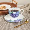 200ml Ldyllic Flowers Teeset Keramik Kaffeetasse Set Britischer Stil High Bone China Teetasse und Untertasse mit Löffel