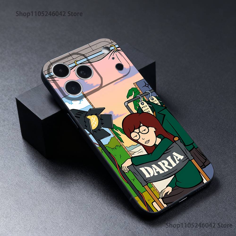 Daria Cool Girl Fashion Phone Case For iPhone 17,16,15,14,13,12,11,Pro,XS,Max,XR,Plus,E,SE4,Mini Black Soft Cover