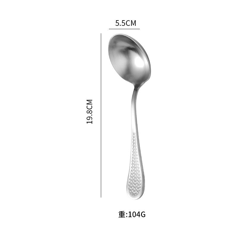 Hammered 304 Stainless Steel Soup Spoons Shell Luxury Mirror Polished Flatware Hot Pot Soup Ladle Home Kitchen Essential Tools