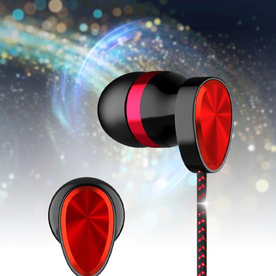 Earphone with Mic Dual Moving Coil 3.5mm In-ear Wired Sports Headphone for Smart Phone