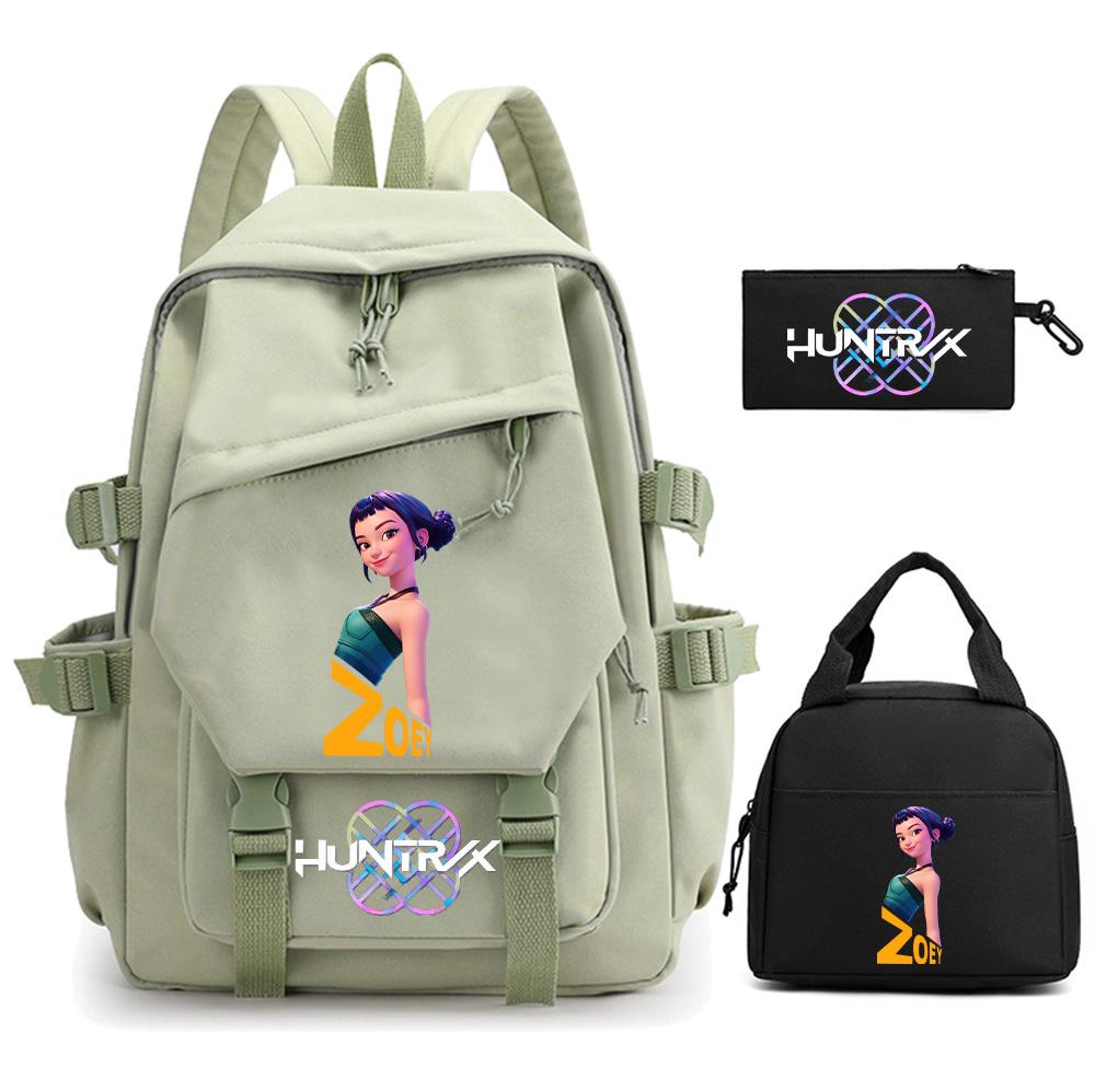 3Pcs/set K-pop Demon Hunters Printed Backpack for Teenger Boy Girl Large Capacity Schoolbag Children Student Bookbag Women Waterproof Travel Bag