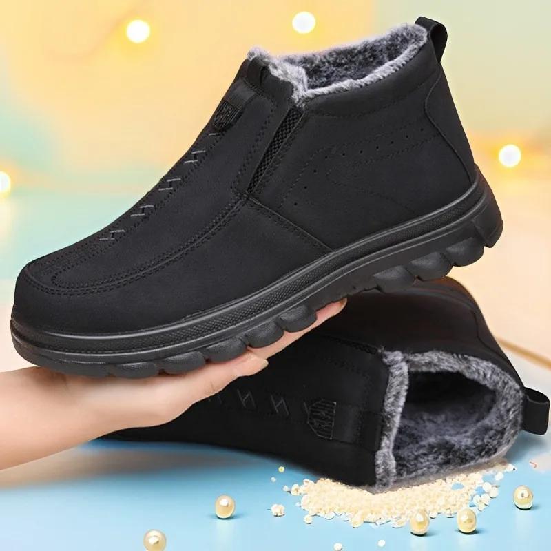 Platform Men's Snow Boots New in Anti Slip Male Winter Shoes Luxury Comfortable Sale High Quality Outdoor Hiking Brands Fur Work