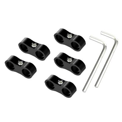 Car Hose Separator Clamp Fuel Line Connector Kit for Petroleum Fuel Hose AN6 Aluminum Alloy Black