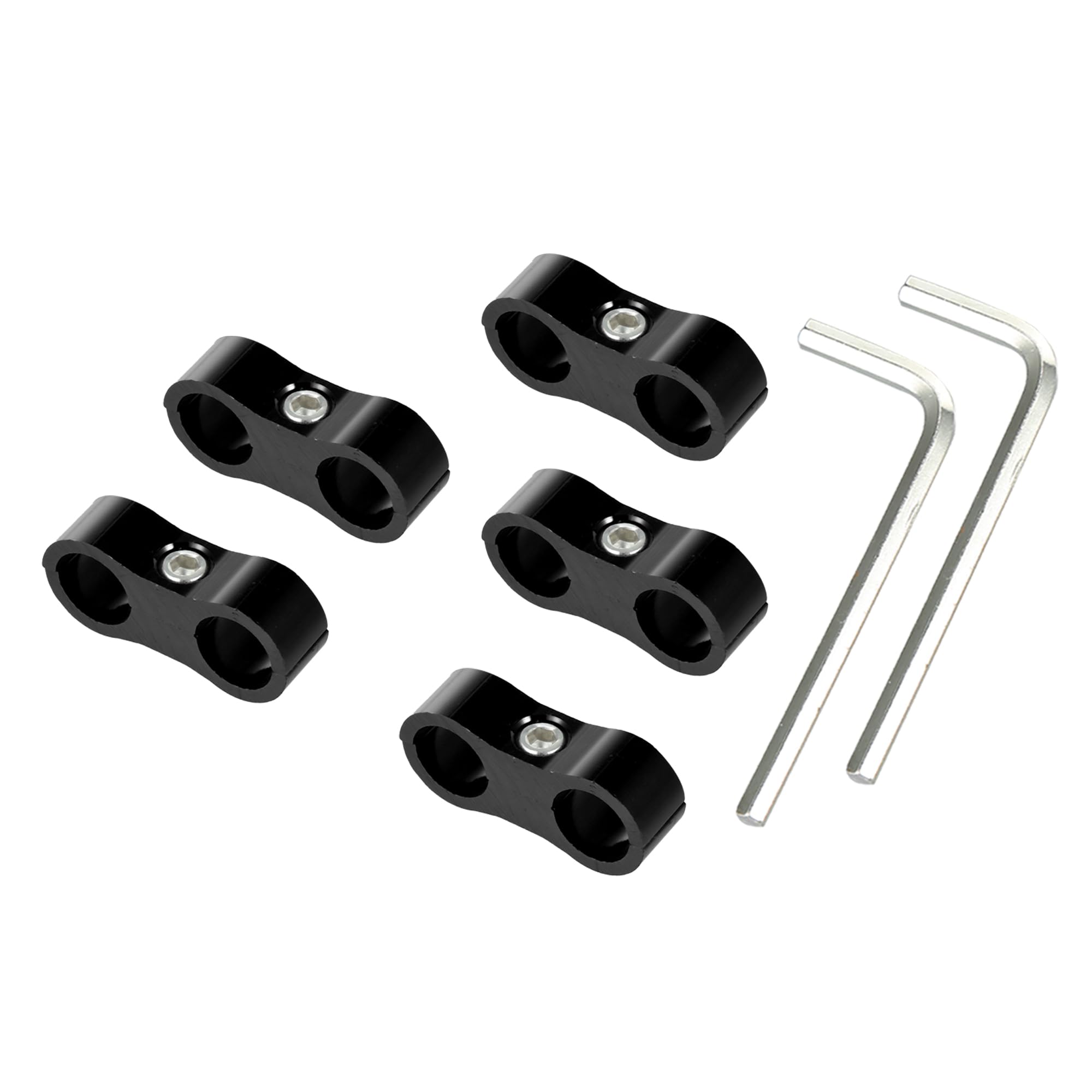 

uxcell Car Hose Separator Clamp Fuel Line Connector Kit for Petroleum Fuel Hose AN6 Aluminum Alloy Black
