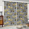 Set Of 2 Cartoon Fun Various Engineering Vehicle Printed Curtains Pole Bag Home Decoration Room Curtain Polyester