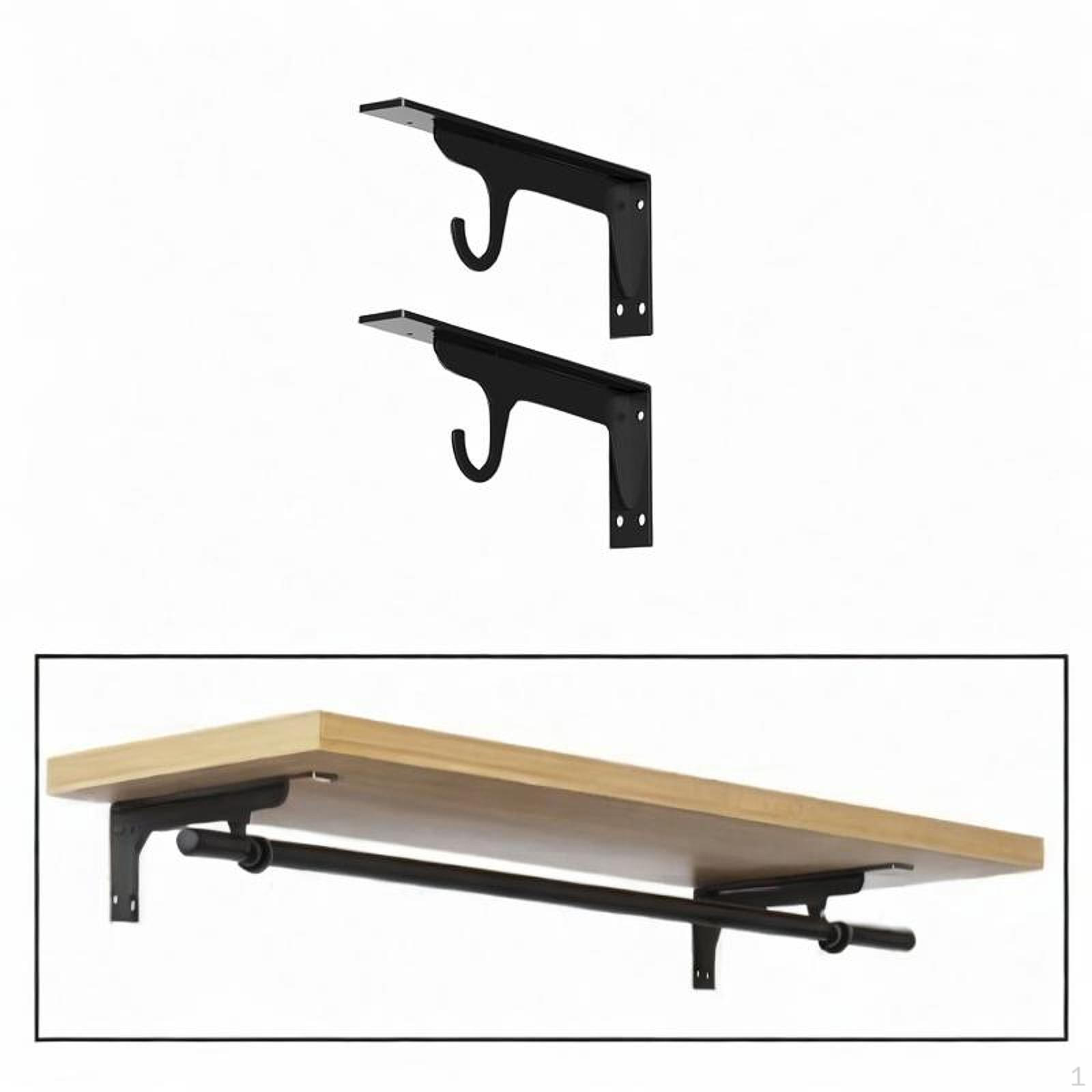 

Кронштейн для штанги для шкафа для легкой установки на стену чёрный