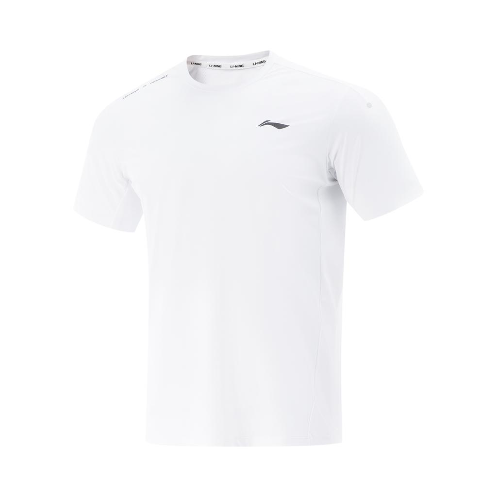 Li-Ning Training Series Solid Color Round Neck Comfortable Breathable Versatile Short Sleeve T-Shirt Men Tops White ATSV383-6