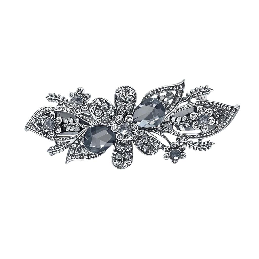 Diamante Hair Clips for Women Blue Crystal Floral Hair Accessories for Bridal Occasions and Special Events