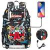 Gaming Print Backpack Large Capacity Travel Bag with USB Charging Port for Middle High School Students Boys Girls Teens