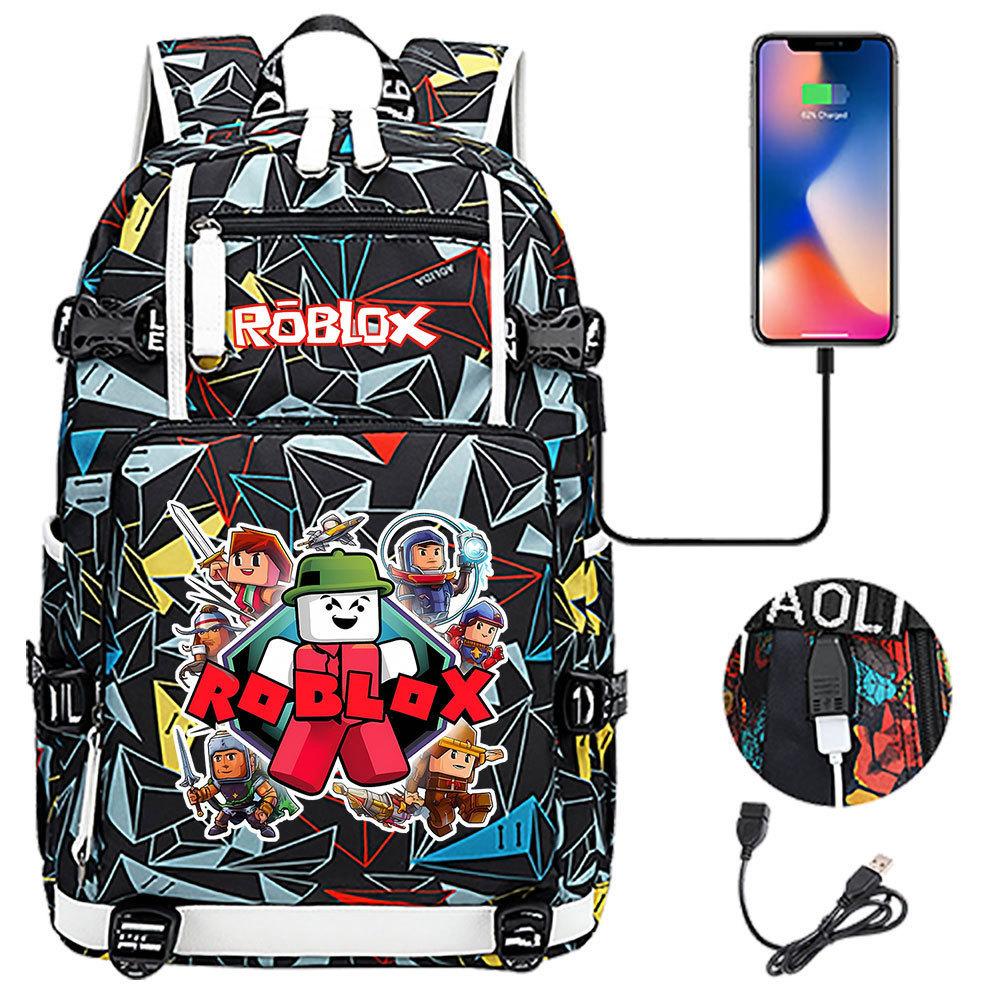 Gaming Print Backpack Large Capacity Travel Bag with USB Charging Port for Middle High School Students Boys Girls Teens