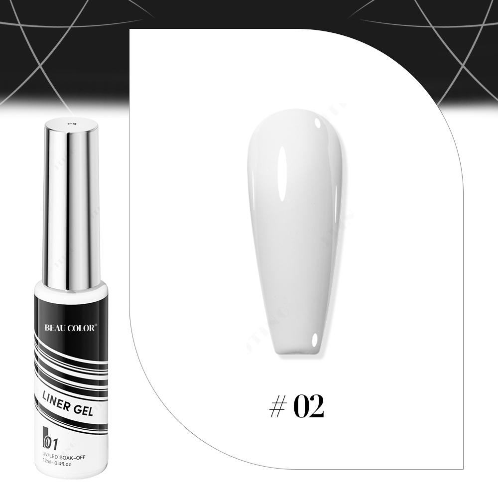 BEAU COLOR 1pcs 12ml 16colors Painting Liner Gel Polish Collection Semi-permanent Nail Art UV/LED Gel Polish