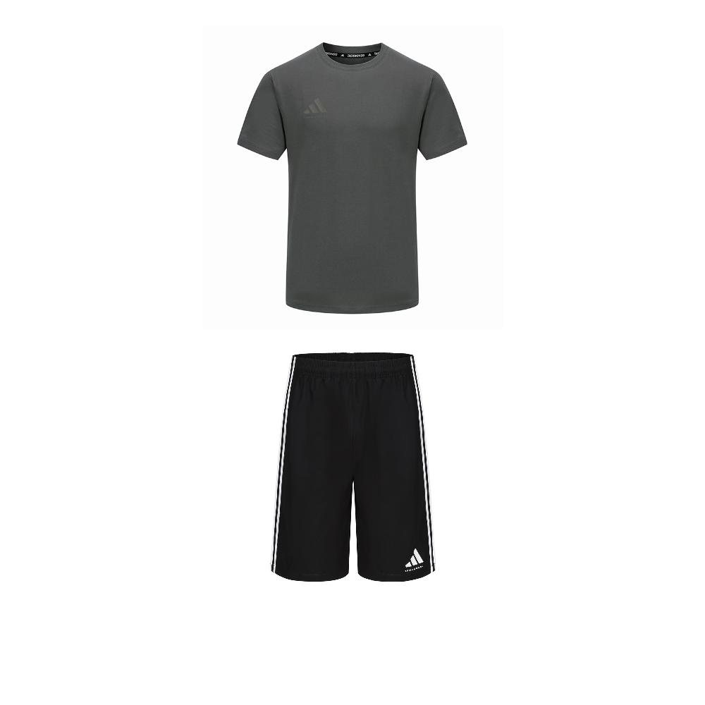 

Adidas Taekwondo Comfortable Round Neck Pullover Simple Short Sleeve T-Shirt Fashion Lace-Up Shorts Casual Sports Set ADICLTS24CTK-GFC+S21ATMSH2T-BW XL