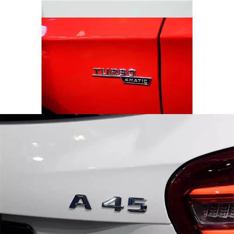 ABS For Mercedes Benz A35 45 43 AMG W177 W176 A35 A45 A45S TURBO 4MATIC Car Trunk Letters Emblem Badge Logo Stickers Accessories qq1
