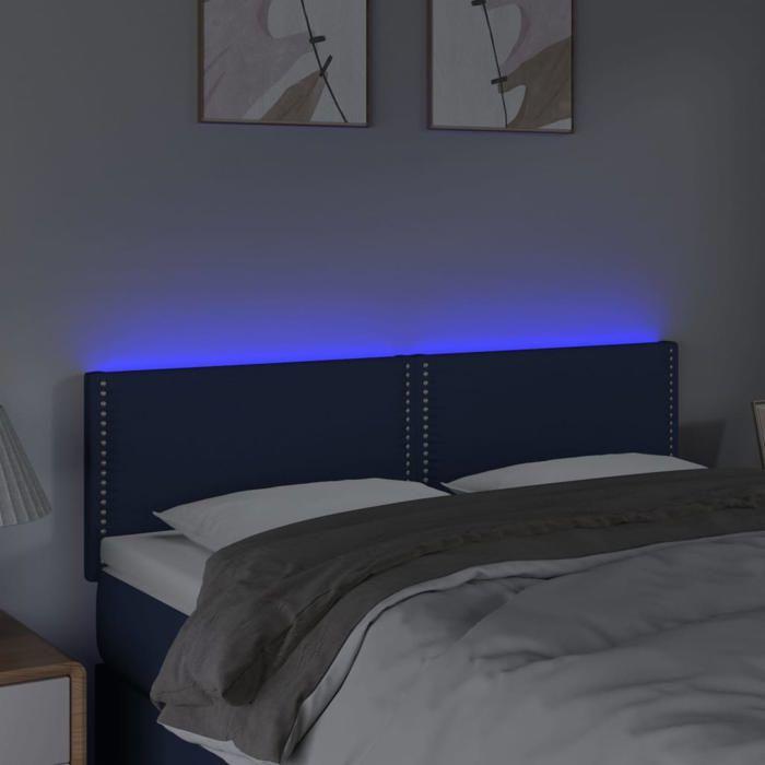 VidaXL Tête de Lit à LED Meuble de Chambre à Coucher Accessoire de Lit Double Tête de Cadre de Lit Intérieur Bleu 3121476