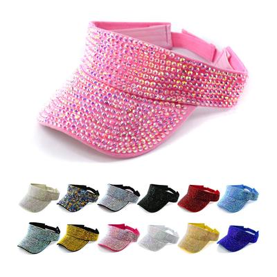 Hollow Top Diamond Studded Baseball Cap Versatile Rhinestone Cap No Top Cap