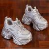 9cm Rhinestone Breathable Thick Soled Running Shoes Fashion Versatile Height Increasing Casual Sneakers Luxury Zapatillas Mujer
