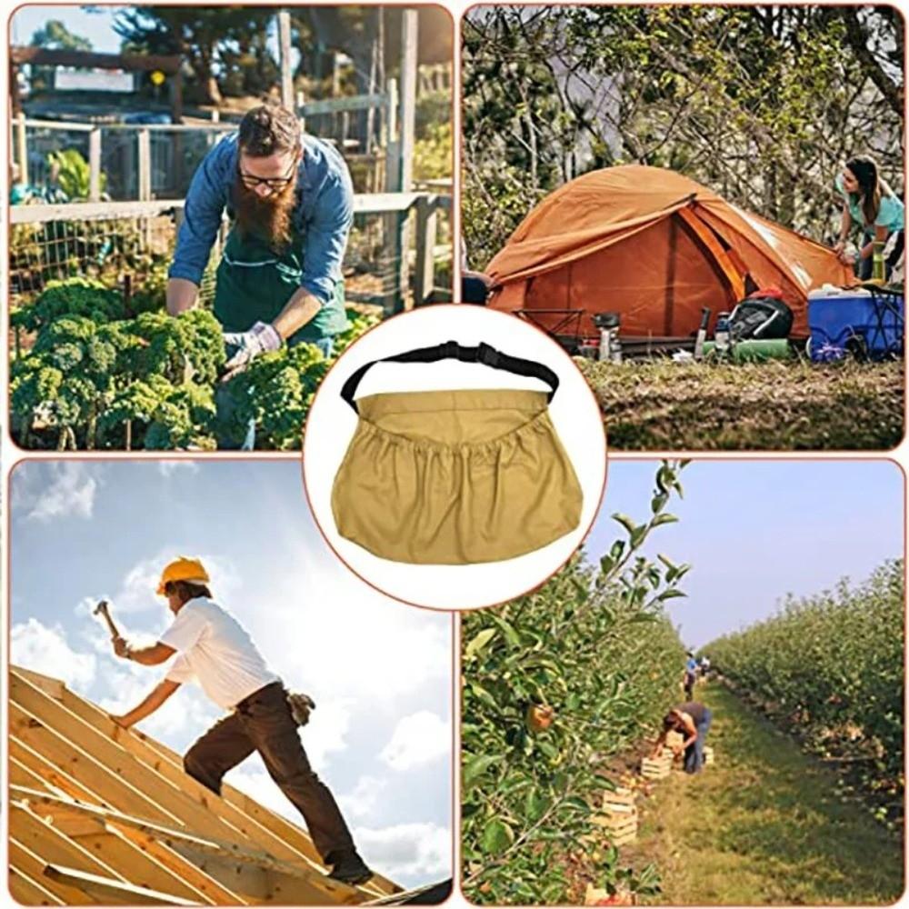 Adjustable Garden Harvest Apron Wide Opening Egg Collecting Pouch Vegetable Storage Bags  Herbs