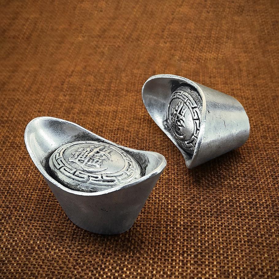 Qing Dynasty silver ingots, ancient silver ingots, film and television silver props, antiques, solid silver ingots