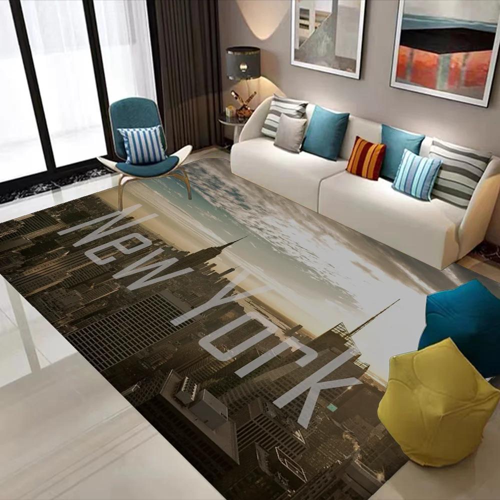 New York City Floor Mat Urban Landscape Rug Modern Cityscape Carpet for Living Room Bathroom Mat Doormat for Bedroom Home Decor