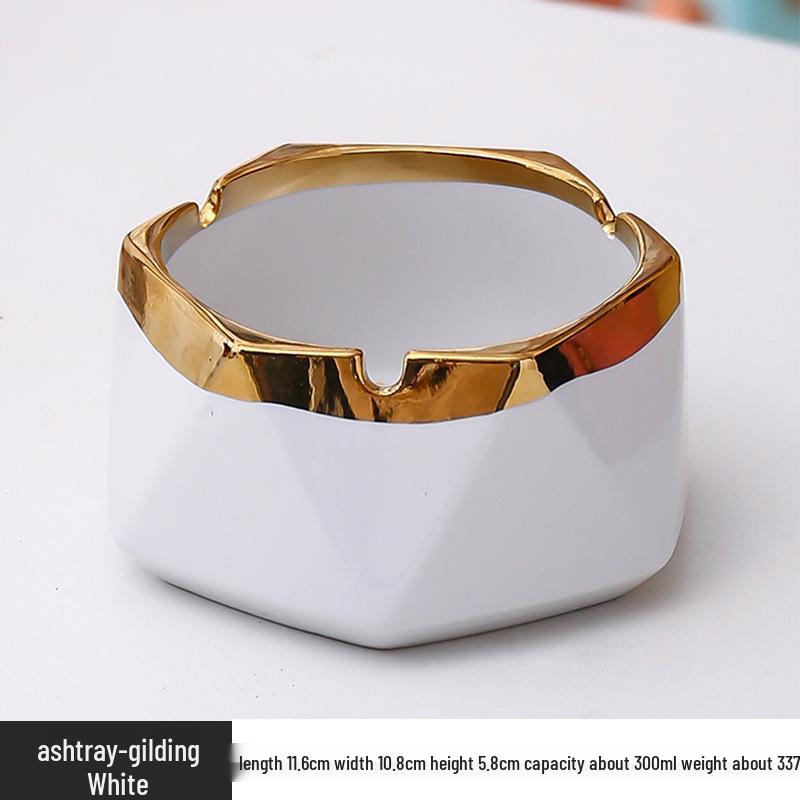 Скандинавская минималистичная шестиугольная керамическая пепельница с крышкой – трендовый декор для дома и офиса One piece