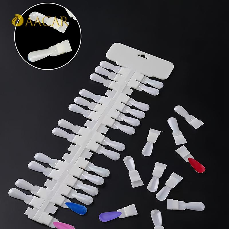 Removable Nail Art Display, Natural Clear Color Card, Teardrop Design, False Nail Tips Rack for Manicure Gel Polish Practice 36P