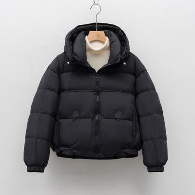 Down Hooded Short Winter Simple Small Solid Color Duck Down Bread Down Jacket