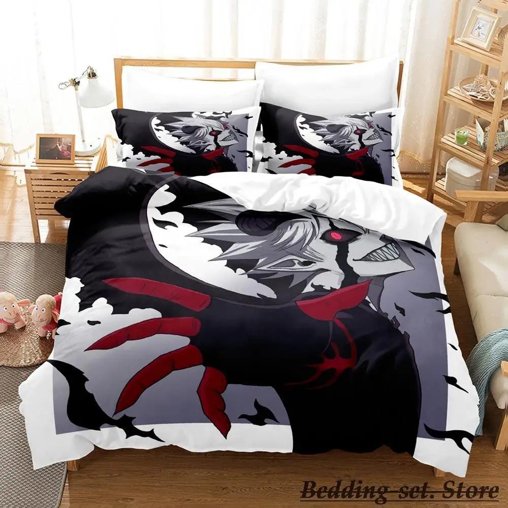 Black Clover Bettwäsche-Set, Einzelbett, Doppelbett, Queen-Size-Bett, King-Size-Bett, Erwachsenen- und Kinderschlafzimmer, Bettbezug-Sets, Anime-Parure de Lit-Bett
