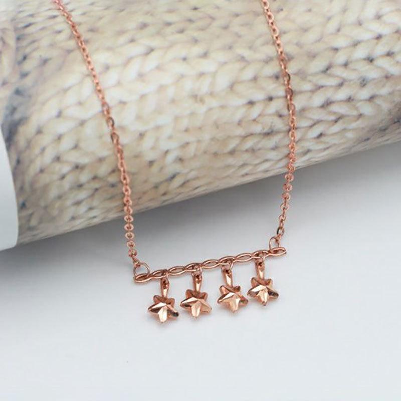Purple Gold Shining Star Necklace Plated With Rose Gold Niche Temperament Fashion Color Gold