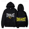 Funny Leisure Everlast Logo Font Graphic Hombre Sweatshirt Pullover Male Black Hoodies Hot Product Classic Harajuku Streetwear
