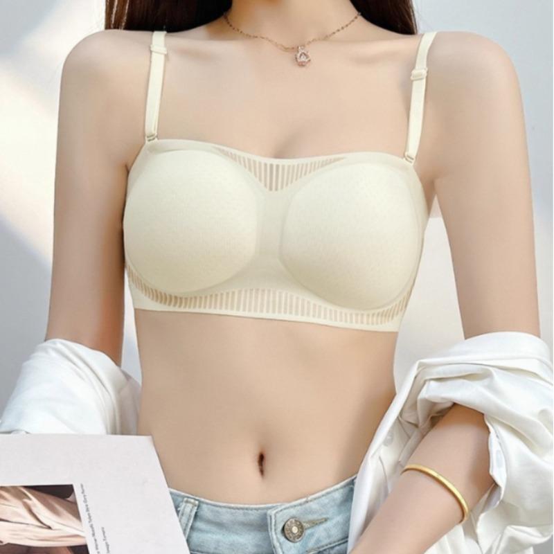 Women's Strapless Anti-Slip Support Lightweight Bra Summer Cool Breathable Comfortable Invisible Seamless Soft Wire Free Bra