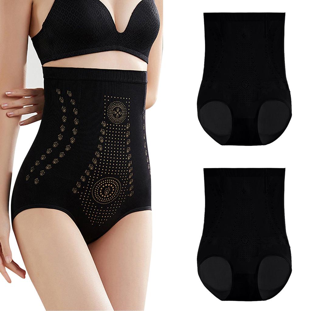 Women's Negative Ion High-Waisted Abdominal Underwear, Cotton Waist Waist, Buttocks, Tummy, Stomach, And Body Shaping Pants