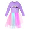 Kinder Mädchen Anime Cartoon POP Sängerin Super Star Rumi Zoey Mira Print Mesh Regenbogen Rundhals Lässiges Baumwollkleid