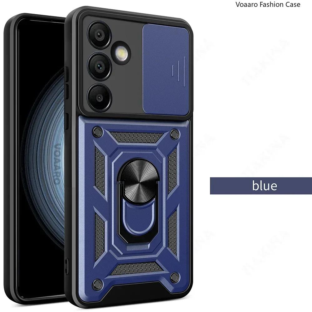 Magnetic Ring Armor funda for Samsung Galaxy S24 FE Case for Samsung S24 Ultra M15 F15 M55 A15 A55 A35 M54 Case slide Lens Cover