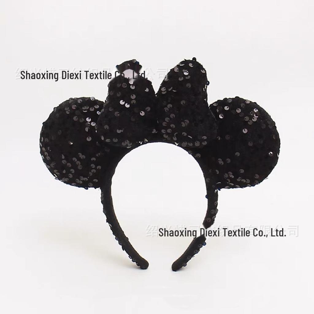 3mm Satin Cloth Sequin Bow Headband, Shoes, and Hats with Embroidered Earthworm Flower Jacket Fabric