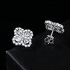 Boucles d'oreilles élégantes trèfle à quatre feuilles en moissanite: Argent Sterling S925, Design Flocon de Neige, Bijoux de Luxe Haut de Gamme