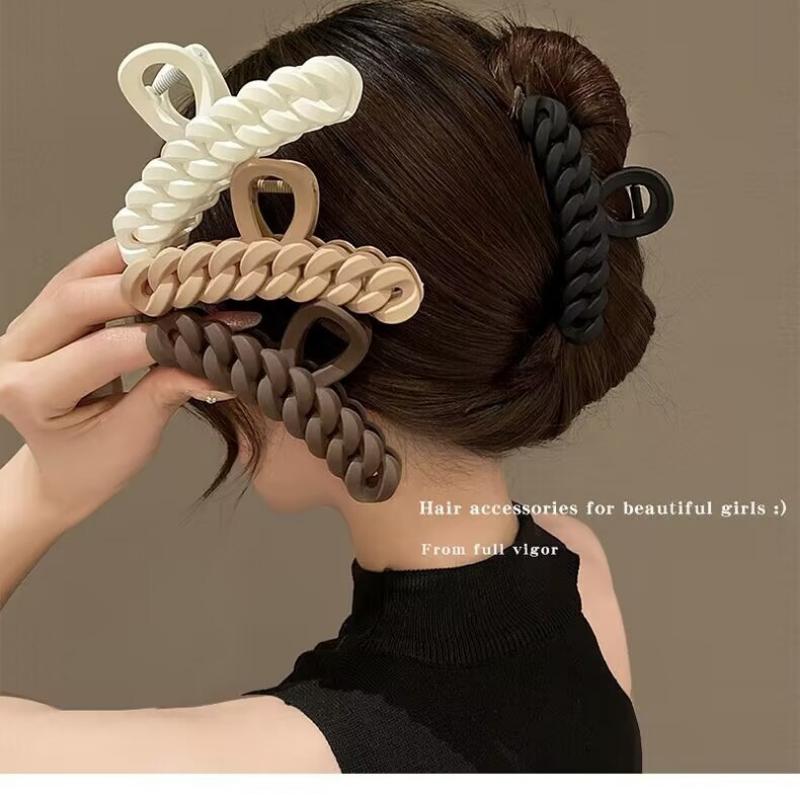 Premium Milk Coffee Color Grab Clip Hairpin French Shark Clip for Women's Back Head