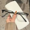 Vintage Square Near Sight Eyewear Blue Light Blocking Myopia Glasses For Men Women Retro Half Frame Anti-Radiation Eyeglasses
