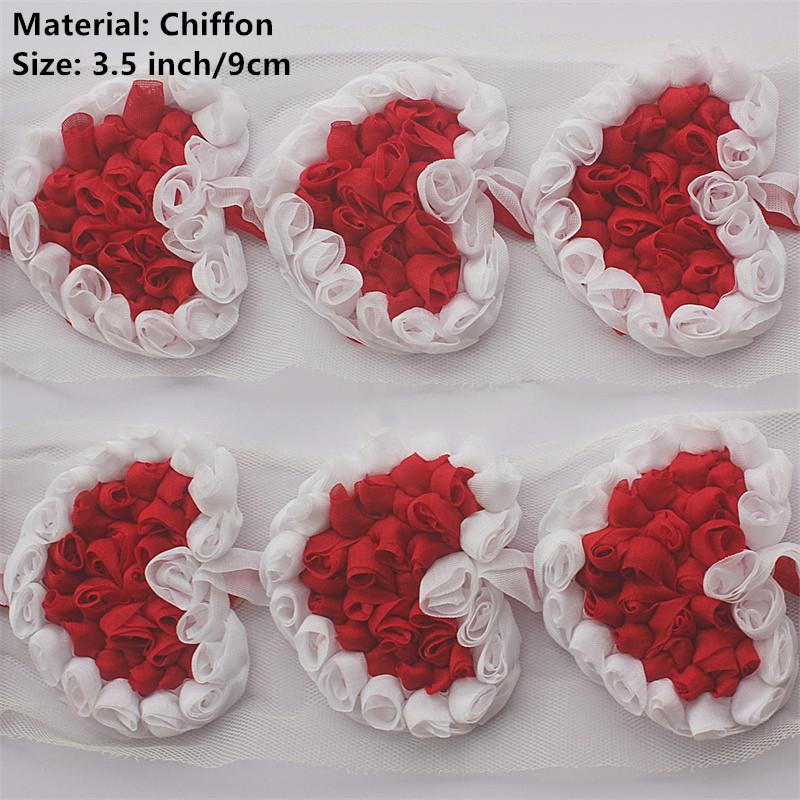 20 Stück Große Chiffon-Rosen-Herz-Aufnäher für DIY Baby Mädchen Kleidung Kleid Strampler Hemden Nähdekorationen Haarschleifen-Zubehör